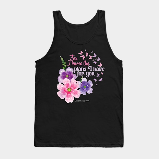 Womens Jeremiah 29:11 Christian Bible Verse Gifts Tank Top by cranko